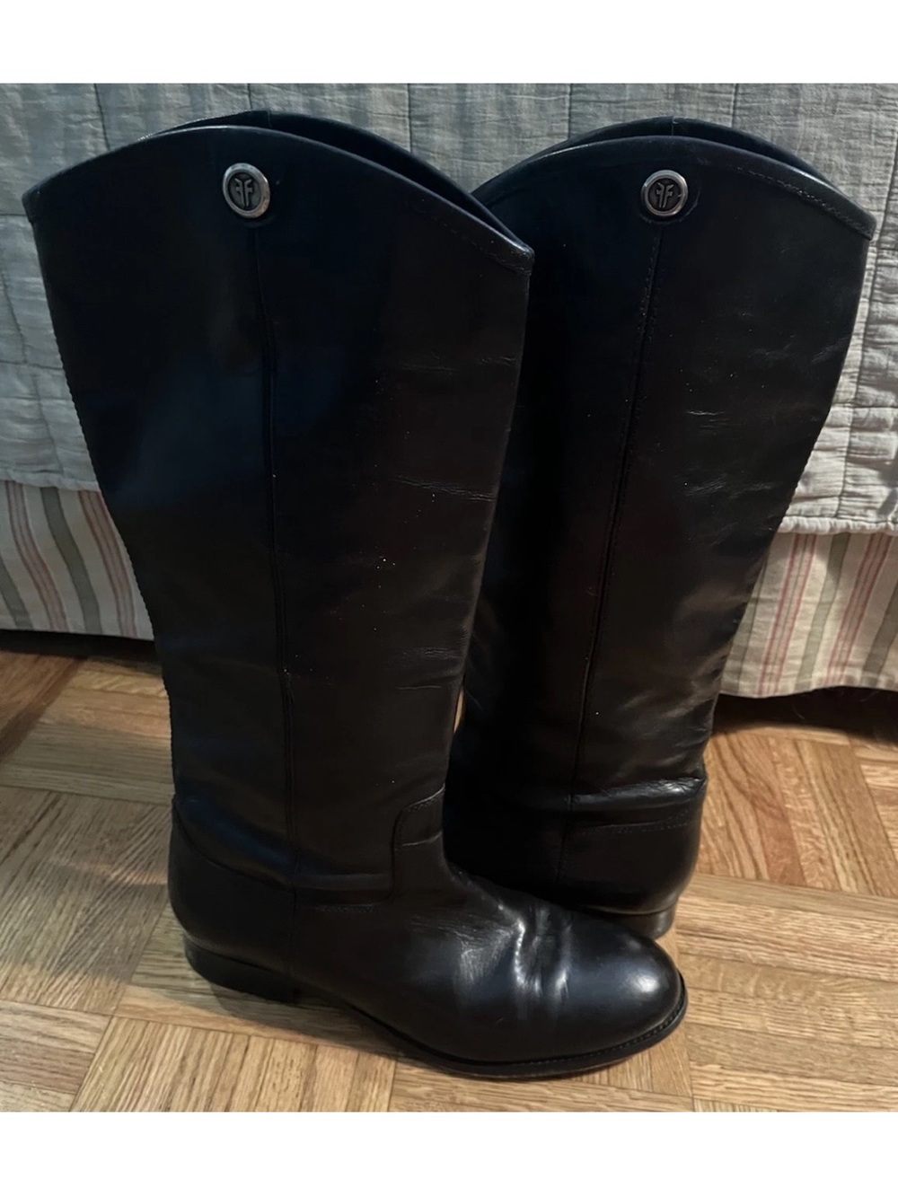 Frye Women’s Black Leather Knee-High Riding Boots Size 9.5B EUC - Picture 3 of 7